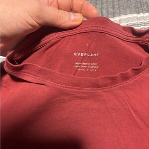Everlane Organic Cotton Tee in Deep Red